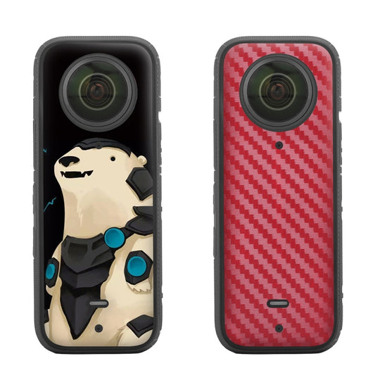 Sunnylife IST-TZ485 For DJI Insta360 X3 Panoramic Camera PVC Protection Scraper Film Stickers(Polar Bear+Carbon Pattern Red) - Protective Film & Stickers by Sunnylife | Online Shopping South Africa | PMC Jewellery | Buy Now Pay Later Mobicred