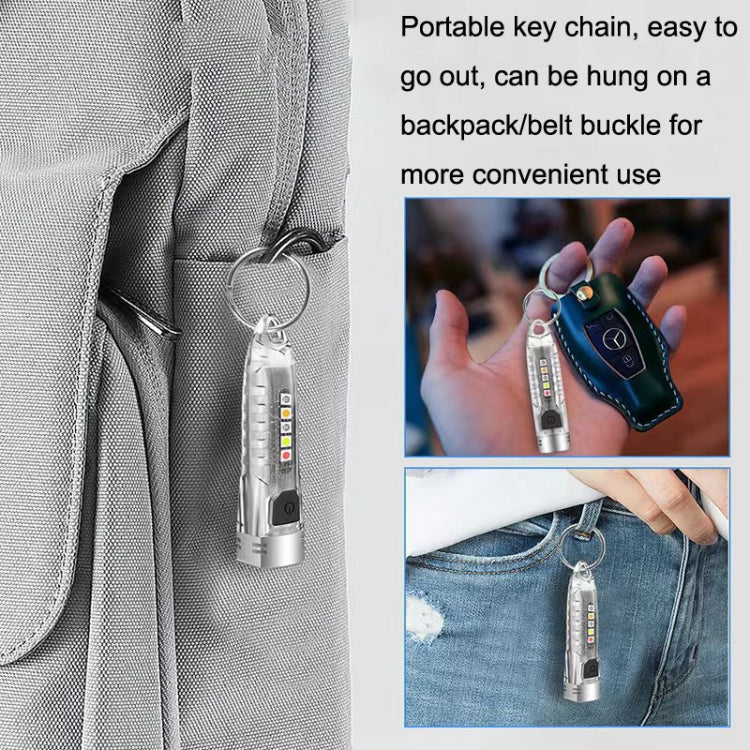 V1 Keychain Lantern Mini Light Flashlight Multifunctional Outdoor Home Flashlight(Transparent White) - Mini Flashlight by PMC TechLife | Online Shopping South Africa | PMC TechLife
