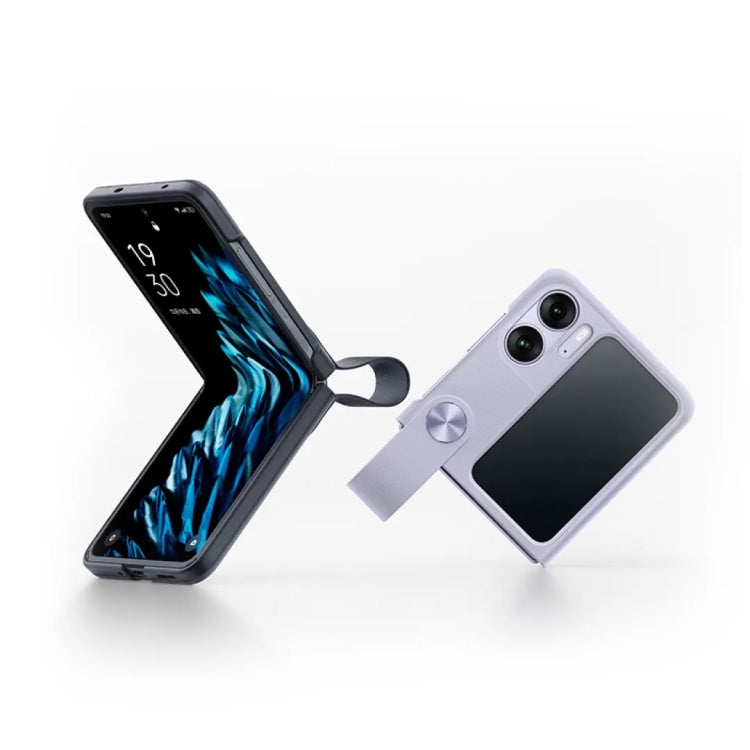 For OPPO Find N2 Flip Original OPPO Hand Strap Type Vegan Leather Phone Case(Midnight Blue) - OPPO Cases by OPPO | Online Shopping South Africa | PMC Jewellery | Buy Now Pay Later Mobicred