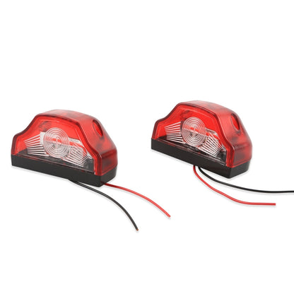 2pcs MK-198 3LED Van / Truck / Trailer White Light License Plate Lamp(Red) - License Plate Lights by PMC Jewellery | Online Shopping South Africa | PMC Jewellery | Buy Now Pay Later Mobicred