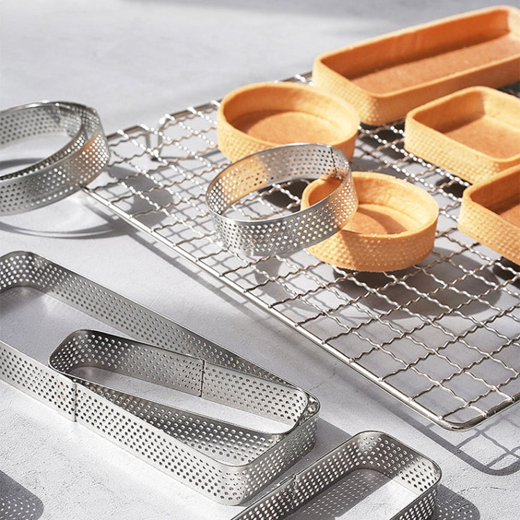 BN1006 Stainless Steel Mousse Circle Thickened Perforated Cake Mold DIY Baking Tools, Specification: Oval 4.7 inches - Food Molds by PMC TechLife | Online Shopping South Africa | PMC TechLife
