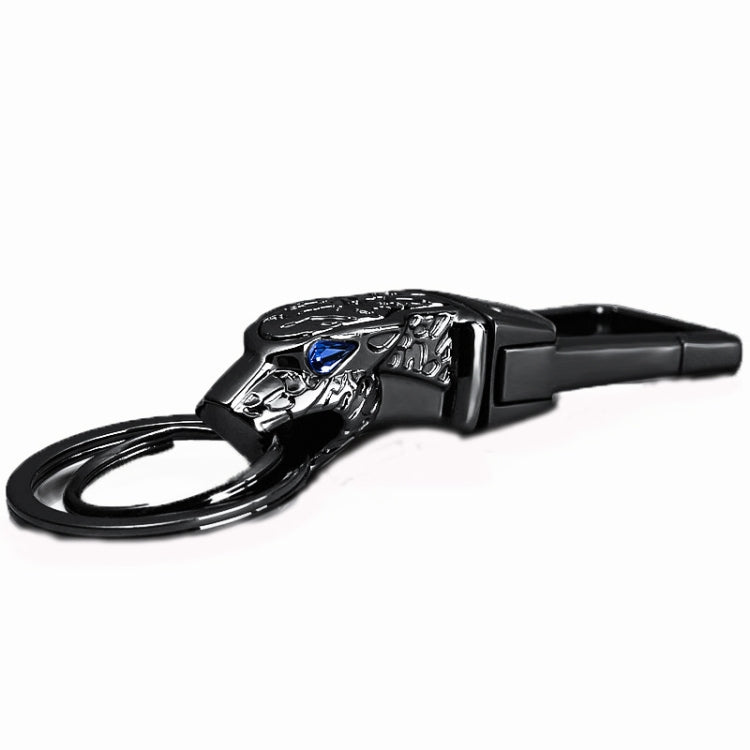 HONEST Metal Car Keychain Leopard Head Key Chain Pendant(Basic Black Nickel) - Key Rings by HONEST | Online Shopping South Africa | PMC TechLife | Buy Now Pay Later Mobicred