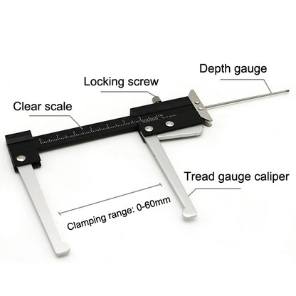 Multi-function Tire Patterns Deep Ruler Brake Disc Thickness Measuring Tools - Other Tools by PMC Jewellery | Online Shopping South Africa | PMC Jewellery | Buy Now Pay Later Mobicred