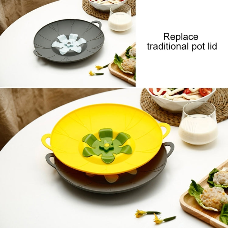 Silicone Flower Spill-proof Pot Lid Rotatable Pot Lid Kitchen Gadget, Size: 23cm Small Yellow - Insulation by PMC Jewellery | Online Shopping South Africa | PMC Jewellery | Buy Now Pay Later Mobicred