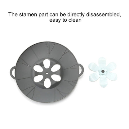 Silicone Flower Spill-proof Pot Lid Rotatable Pot Lid Kitchen Gadget, Size: 29cm Large Gray - Insulation by PMC Jewellery | Online Shopping South Africa | PMC Jewellery | Buy Now Pay Later Mobicred