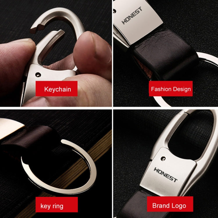 HONEST Leather Car Keychain Simple Circle Ring Pendant Keychain(Black) - free shipping - PMC TechLife - Order now!