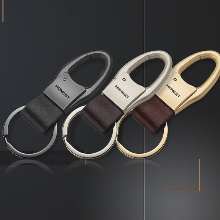 HONEST Leather Car Keychain Simple Circle Ring Pendant Keychain(Silver) - free shipping - PMC TechLife - Order now!