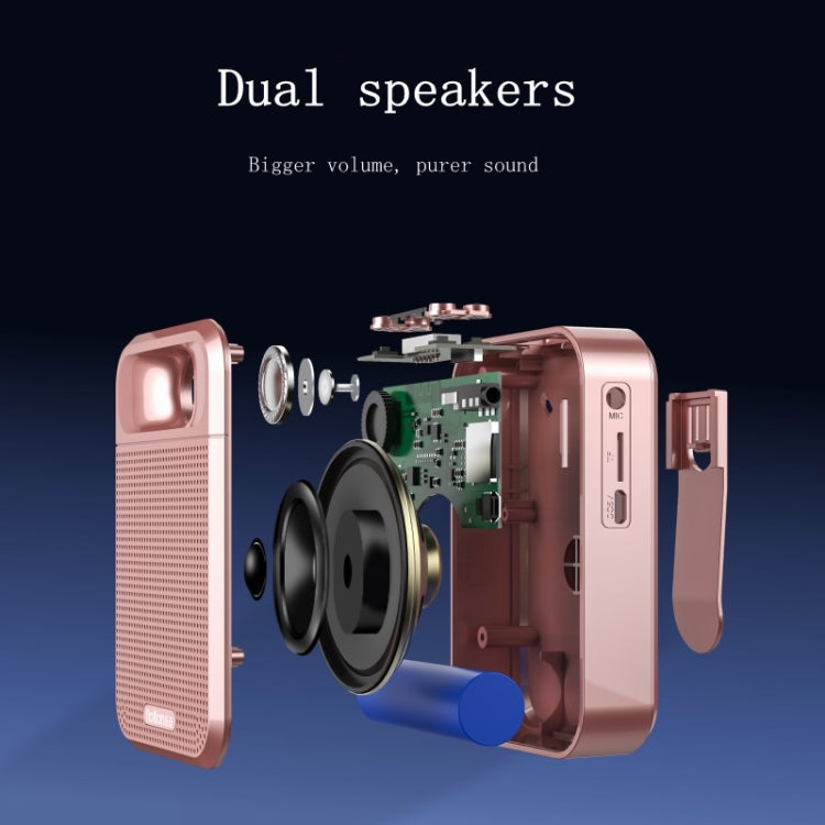 Rolton  K700 Bluetooth Dual-speaker Audio Speaker Megaphone Voice Amplifier(Rose Gold) - Microphone by Rolton | Online Shopping South Africa | PMC TechLife | Buy Now Pay Later Mobicred