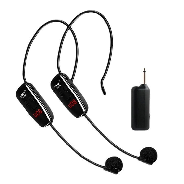 One For Two Outdoor Wireless Microphone Audio Headset Amplifier Loudspeaker(Black) - Microphone by PMC Jewellery | Online Shopping South Africa | PMC Jewellery | Buy Now Pay Later Mobicred