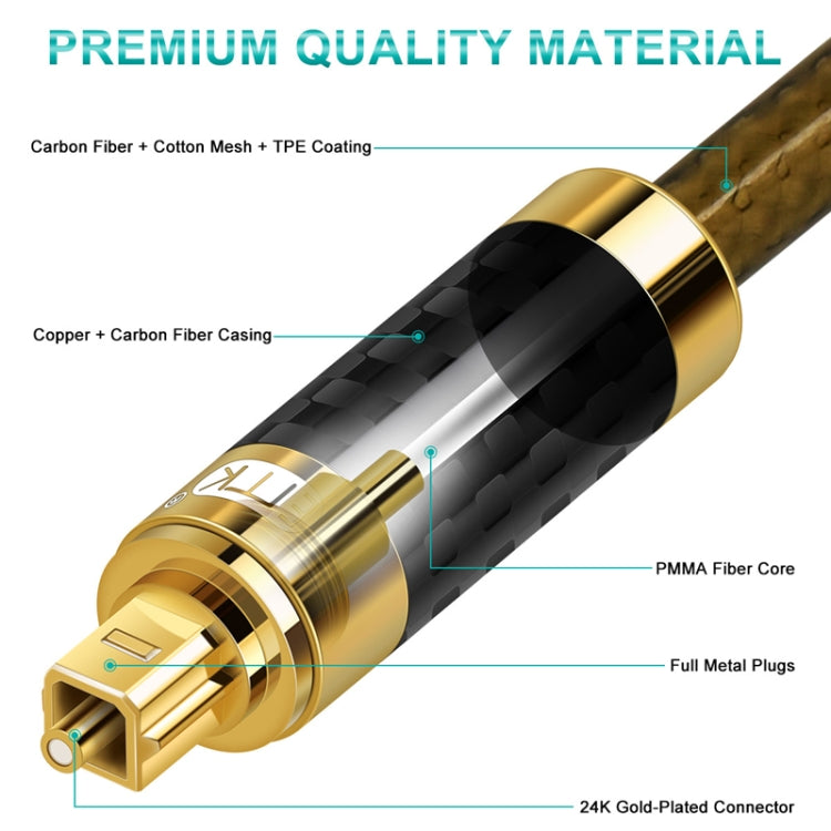 EMK GM/A8.0 Digital Optical Fiber Audio Cable Amplifier Audio Gold Plated Fever Line, Length: 1m(Transparent Coffee) - Audio Optical Cables by EMK | Online Shopping South Africa | PMC Jewellery | Buy Now Pay Later Mobicred