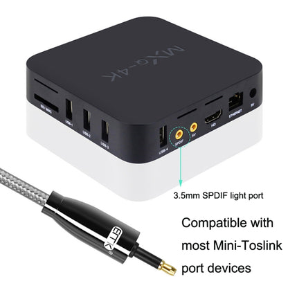 EMK QH4.0 Mini Toslink 3.5mm Interface SPDIF Audio Fiber Optical, Length: 8m(Black) - Audio Optical Cables by EMK | Online Shopping South Africa | PMC Jewellery | Buy Now Pay Later Mobicred