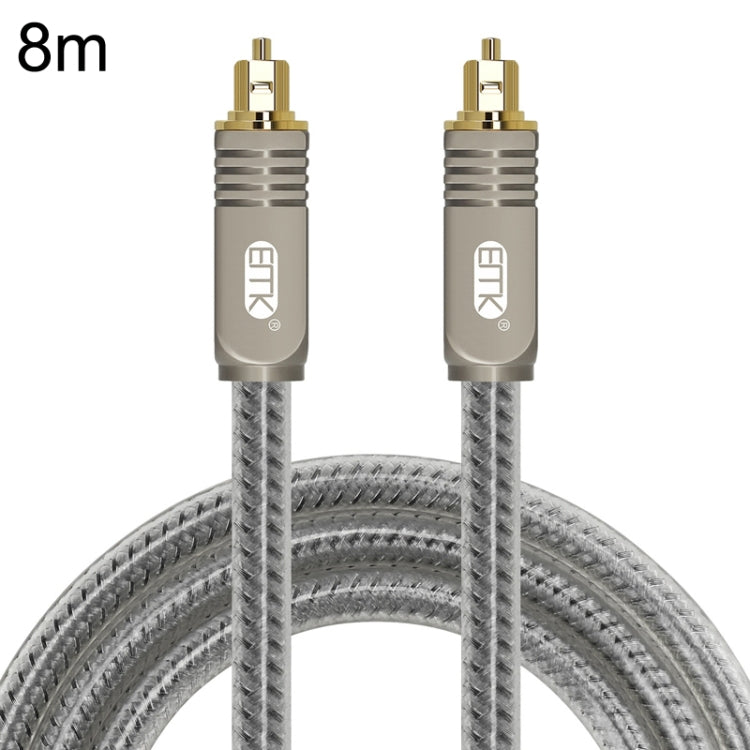 EMK YL/B Audio Digital Optical Fiber Cable Square To Square Audio Connection Cable, Length: 8m(Transparent Gray) - Audio Optical Cables by EMK | Online Shopping South Africa | PMC Jewellery | Buy Now Pay Later Mobicred