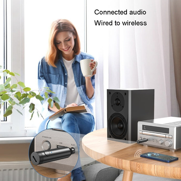 M416 Car Bluetooth Receiver Player Audio Receiver Adapter AUX Converter(Silver) - Bluetooth Adapters by PMC TechLife | Online Shopping South Africa | PMC TechLife | Buy Now Pay Later Mobicred