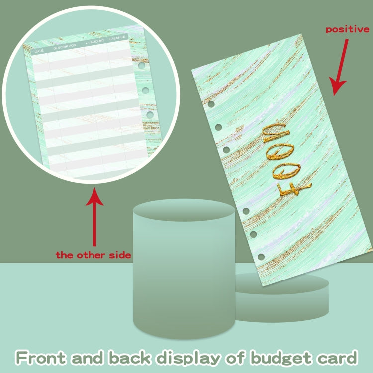 A6 Crocodile Pattern PU Leather Loose-Leaf Binder Budget Notebook Cash Envelope Organizer(Bean Green) - Notebooks by PMc TechLife | Online Shopping South Africa | PMc TechLife | Buy Now Pay Later Mobicred