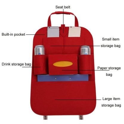 Car Multifunctional Seat Back Storage Hanging Bag, Size: 40x56cm(Rose Red) - Stowing Tidying by PMC Jewellery | Online Shopping South Africa | PMC Jewellery | Buy Now Pay Later Mobicred