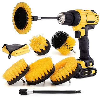 8 In 1 Electric Drill Crevice Cleaning Brush Car Wash Tool Set, Size: A Model(Yellow) - Car washing supplies by PMC Jewellery | Online Shopping South Africa | PMC Jewellery | Buy Now Pay Later Mobicred