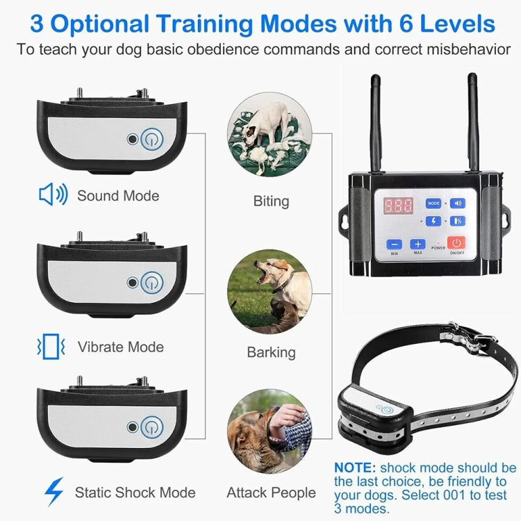 Outdoor Wireless Electronic Pet Fence Night Reflective Collar, Specification: One for Two(US Plug) - Training Aids by PMC Jewellery | Online Shopping South Africa | PMC Jewellery | Buy Now Pay Later Mobicred