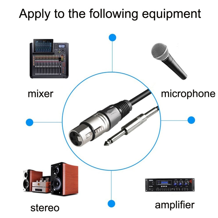 6.35mm Caron Female To XLR 2pin Balance Microphone Audio Cable Mixer Line, Size: 30m - Microphone Audio Cable & Connector by PMC Jewellery | Online Shopping South Africa | PMC Jewellery | Buy Now Pay Later Mobicred