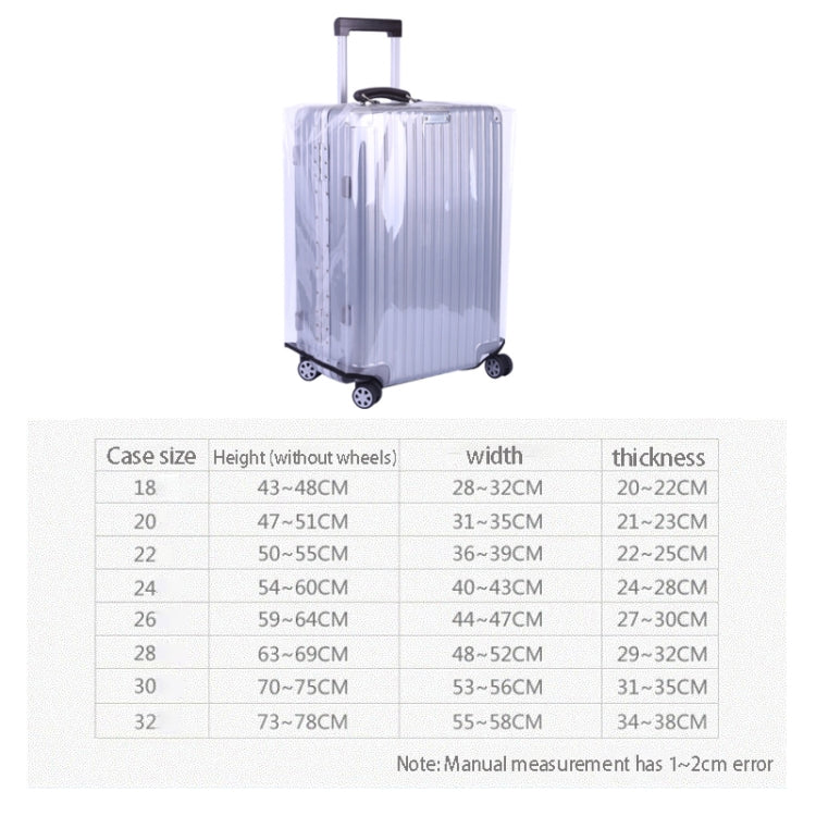 24 Inch Rimless Transparent Waterproof PVC Trolley Suitcase Cover Dustproof Protective Cover - Dust Covers by PMC Jewellery | Online Shopping South Africa | PMC Jewellery