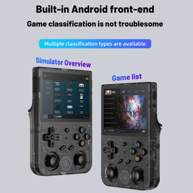 ANBERNIC RG353V  3.5 Inch Wireless Game Box Android 11 Linux OS Handheld Game Console 256G 35000 Games(Transparent Black) - free shipping - PMC TechLife - Order now!