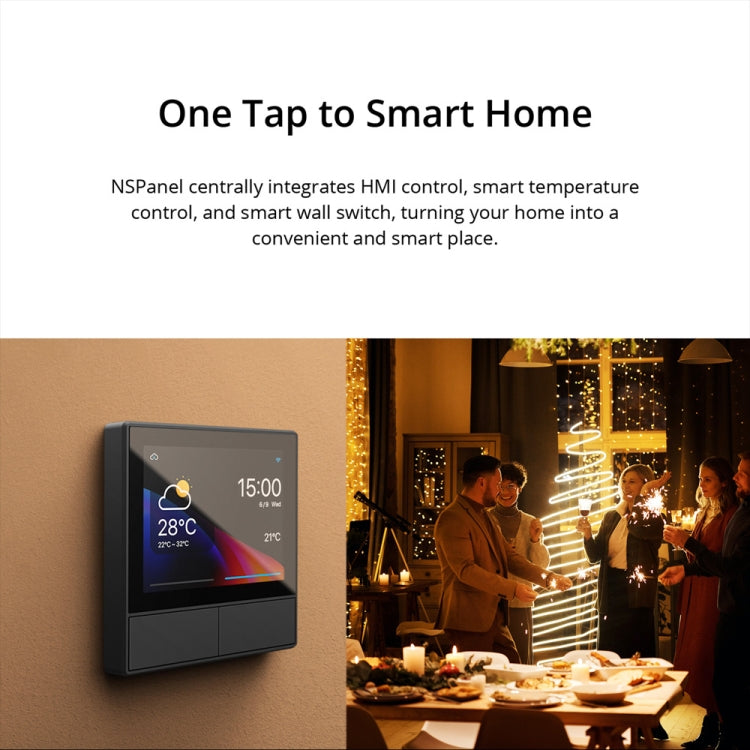 Sonoff NSPanel WiFi Smart Scene Switch Thermostat Temperature All-in-One Control Touch Screen, US Plug(Black) - Smart Switch by Sonoff | Online Shopping South Africa | PMC Jewellery | Buy Now Pay Later Mobicred