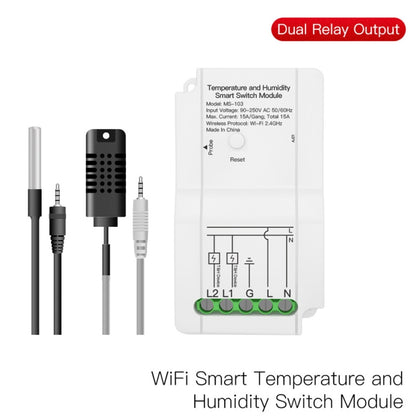 WiFi Switch Module+Temperature and Humidity Probe Tuya Dual-way Temperature and Humidity Switch Timer Smart Switch - Smart Switch by PMC Jewellery | Online Shopping South Africa | PMC Jewellery | Buy Now Pay Later Mobicred