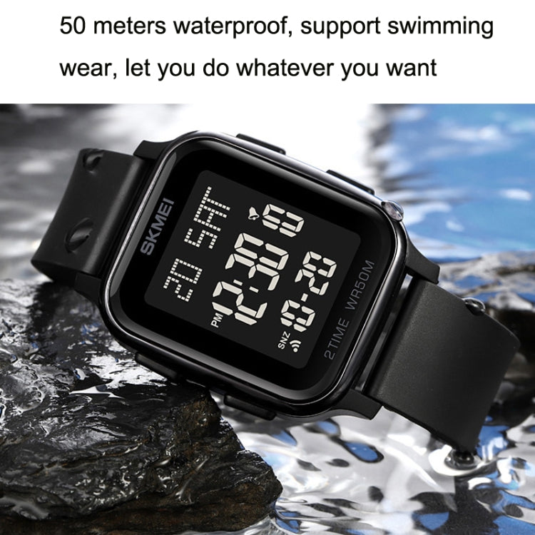 SKMEI 1858 Square Waterproof Digital Dual Display LED Luminous Watch(Blue) - free shipping - PMC TechLife - Order now!