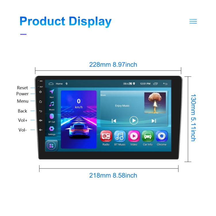 A3195 9 Inch Car Android Large Screen Navigation Central Control Screen 2+32G Player with CarPlay, Style: Standard - Car MP3 & MP4 & MP5 by PMC Jewellery | Online Shopping South Africa | PMC Jewellery | Buy Now Pay Later Mobicred