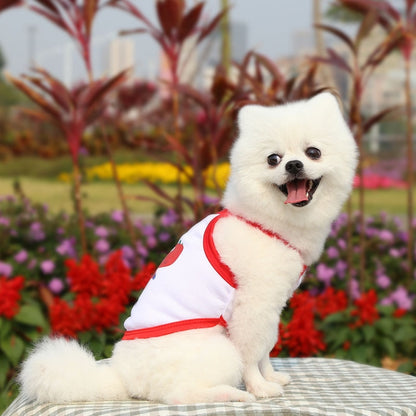 2pcs Suspenders Vests Mesh Breathable Pet Clothes, Size: M(Red Dinosaur) - Clothing by PMC Jewellery | Online Shopping South Africa | PMC Jewellery