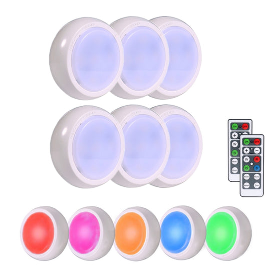 Ambience Pat Light Bedside Eye Protection Night Light, Color: RGBW Color Light Battery(6pcs With 2 Remote Control) - Novelty Lighting by PMC Jewellery | Online Shopping South Africa | PMC Jewellery | Buy Now Pay Later Mobicred