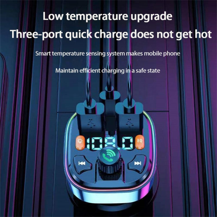 Q7 3.1A USB+PD Bluetooth Car Charger Car FM Transmitter Colorful Lighting - Bluetooth Car Kits by PMC TechLife | Online Shopping South Africa | PMC TechLife | Buy Now Pay Later Mobicred