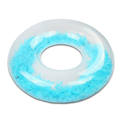 Thickened Transparent Feather PVC Inflatable Swimming Ring 70cm(Blue) - Swimming Rings by PMC Jewellery | Online Shopping South Africa | PMC Jewellery