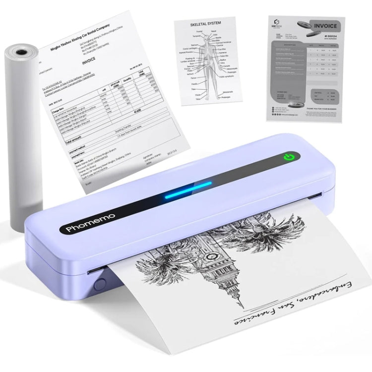 Phomemo M832 300dpi Wireless Thermal Portable Printer, Size: Letter Version(Purple) - Printer by Phomemo | Online Shopping South Africa | PMC Jewellery | Buy Now Pay Later Mobicred