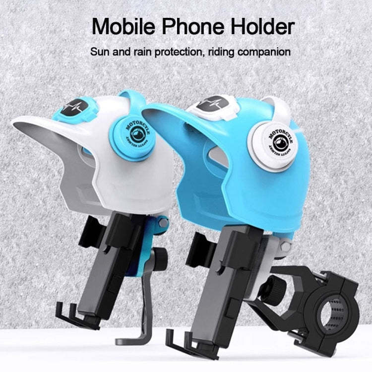 Small Helmet Sunscreen Phone Stand Bracket Motorcycle Mobile Phone Holder,Spec: White Helmet - free shipping - PMC TechLife - Order now!