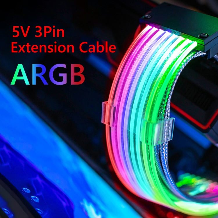 Double 8pin Graphics Card Power Supply Wire Black 5V ARGB Neon Color Line - PCIE Cable by PMC TechLife | Online Shopping South Africa | PMC TechLife