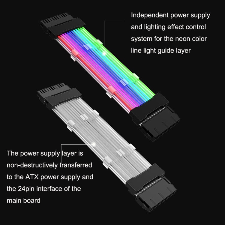 3x8pin Graphics Card Power Supply Wire Black 5V ARGB Neon Color Line - PCIE Cable by PMC Jewellery | Online Shopping South Africa | PMC Jewellery