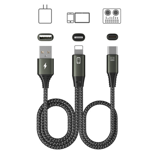 T22 8 Pin To Type-C/USB-C+USB Live OTG Sound Card Cable Mobile Phone Charging Audio Recording Data Cable - Video & Audio Cable by PMC Jewellery | Online Shopping South Africa | PMC Jewellery | Buy Now Pay Later Mobicred