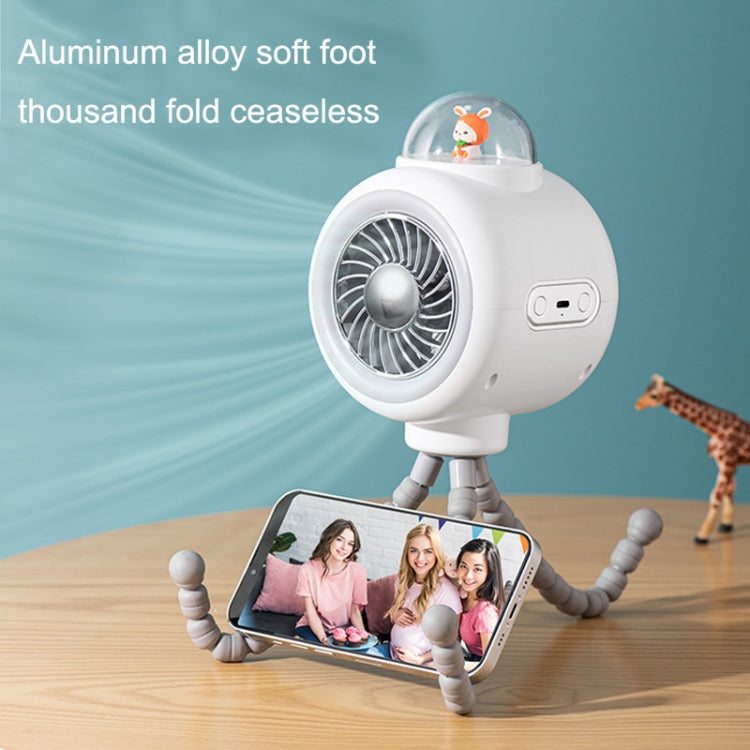 Baby Stroller Fan Home Mute Outdoor Cooling Portable Rabbit Octopus Fan With Shake Head (White) - Electric Fans by PMC Jewellery | Online Shopping South Africa | PMC Jewellery | Buy Now Pay Later Mobicred