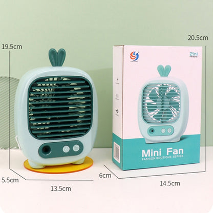 1315 Spray Humidification Hydrating Cartoon Fan USB Charging Desktop Fan(Deer Blue) - Electric Fans by PMC Jewellery | Online Shopping South Africa | PMC Jewellery | Buy Now Pay Later Mobicred