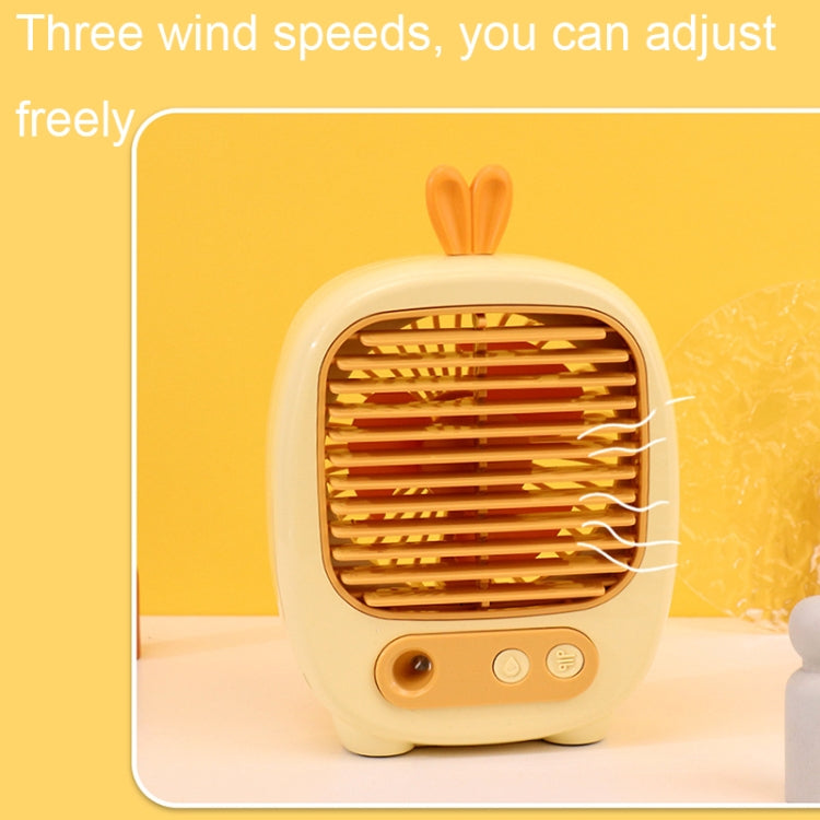 1315 Spray Humidification Hydrating Cartoon Fan USB Charging Desktop Fan(Bunny Yellow) - Electric Fans by PMC Jewellery | Online Shopping South Africa | PMC Jewellery | Buy Now Pay Later Mobicred