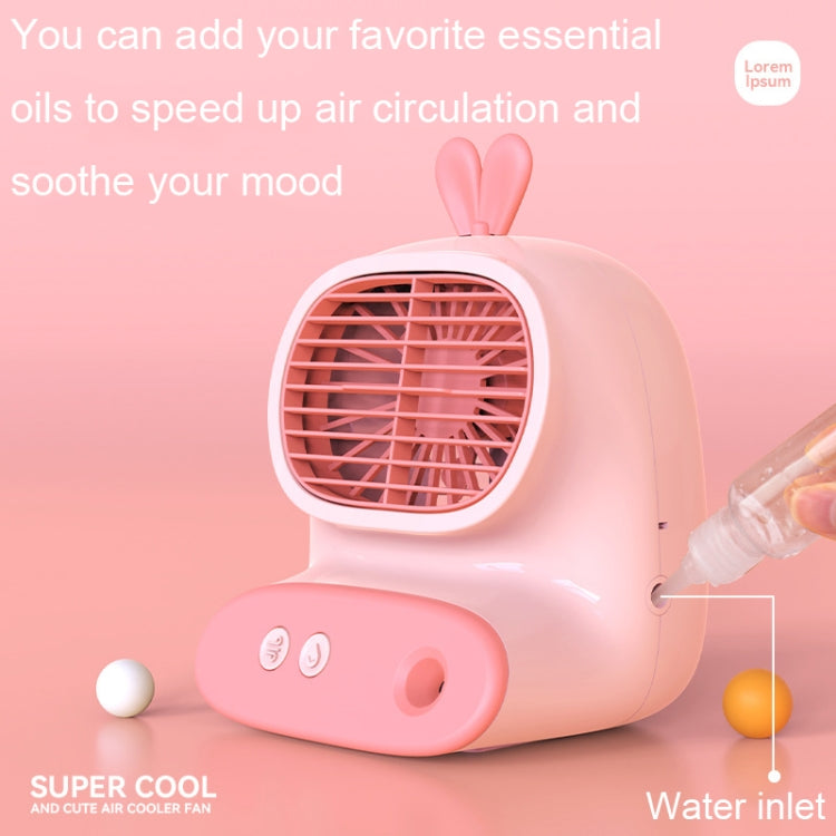 CS1319 Desktop Small Hydrating Spray Cartoon Fan Rechargeable Silent Humidifying Fan(Bunny Blue) - Electric Fans by PMC Jewellery | Online Shopping South Africa | PMC Jewellery | Buy Now Pay Later Mobicred