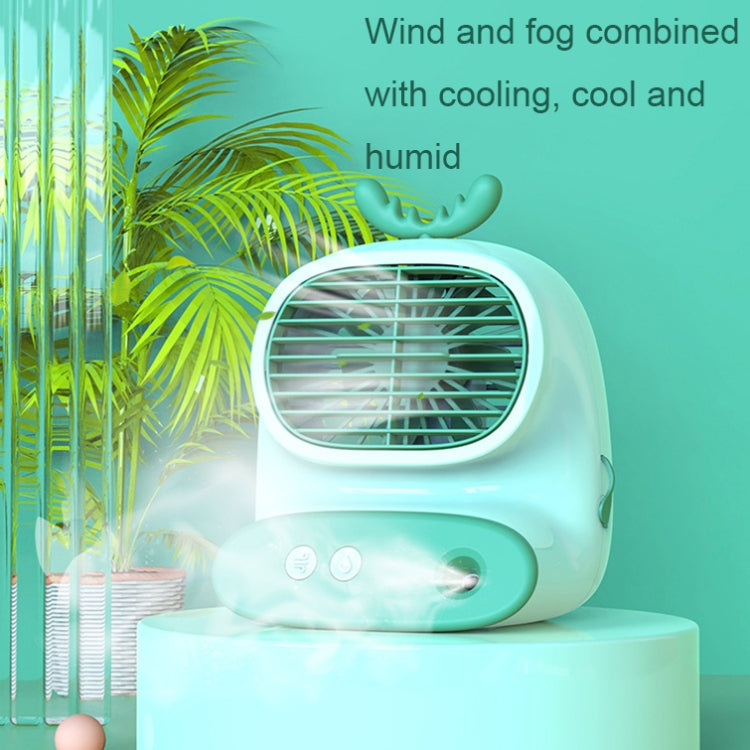 CS1319 Desktop Small Hydrating Spray Cartoon Fan Rechargeable Silent Humidifying Fan(Deer Yellow) - Electric Fans by PMC Jewellery | Online Shopping South Africa | PMC Jewellery | Buy Now Pay Later Mobicred