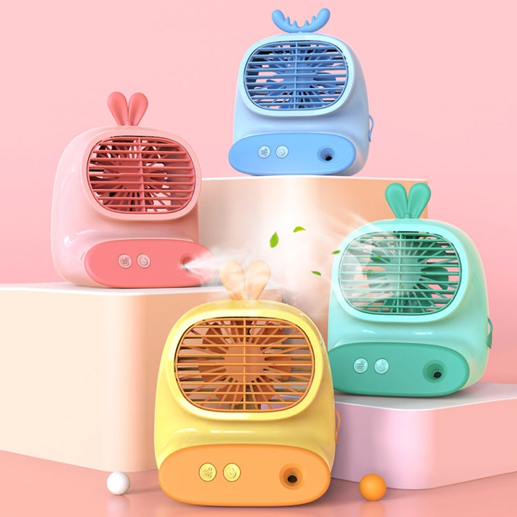 CS1319 Desktop Small Hydrating Spray Cartoon Fan Rechargeable Silent Humidifying Fan(Bunny Blue) - Electric Fans by PMC Jewellery | Online Shopping South Africa | PMC Jewellery | Buy Now Pay Later Mobicred