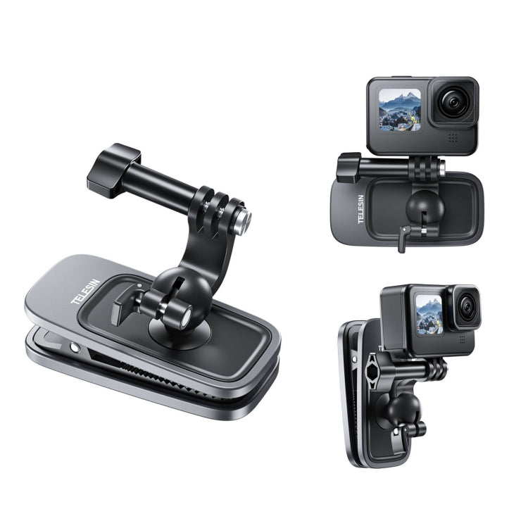 TELESIN 360 Degree Rotation Magnetic Backpack Clip Clamp Mount For Action Camera - Backpack Clip by TELESIN | Online Shopping South Africa | PMC TechLife | Buy Now Pay Later Mobicred