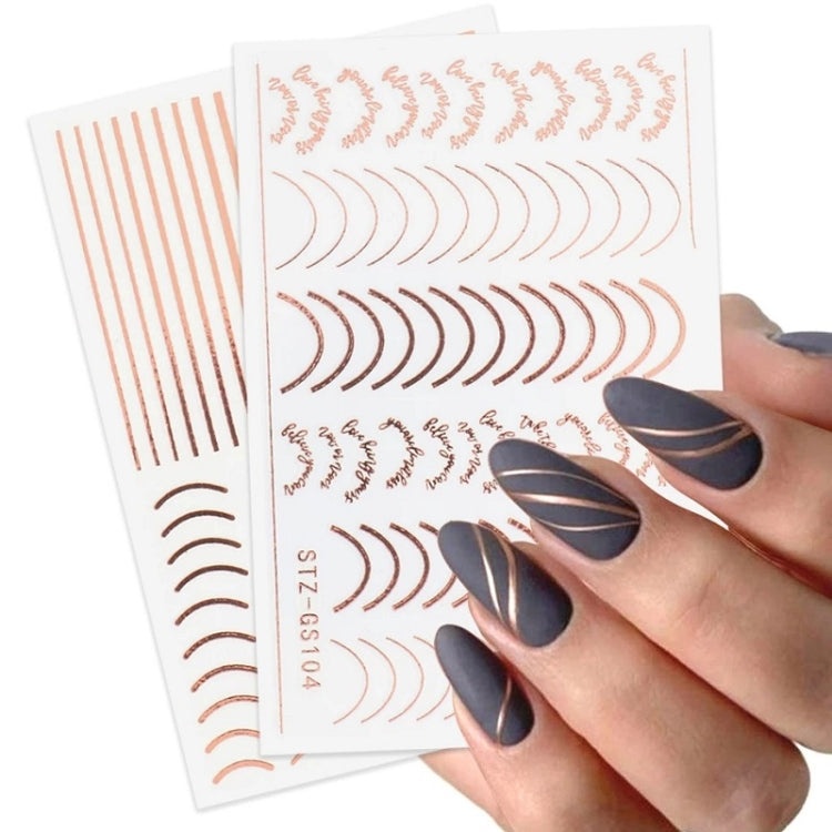 Gold Silver Manicure Stickers Imitation Metal Line Adhesive Nail Stickers(Stz-GS104 Gold) - Nail Stickers by PMC Jewellery | Online Shopping South Africa | PMC Jewellery | Buy Now Pay Later Mobicred