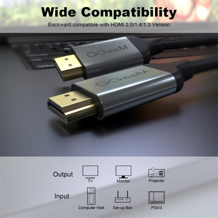 QGeeM QG-AV17 HDMI To HDMI Connection Cable Support 8K&60Hz 1m Length - Cable by QGeeM | Online Shopping South Africa | PMC TechLife | Buy Now Pay Later Mobicred