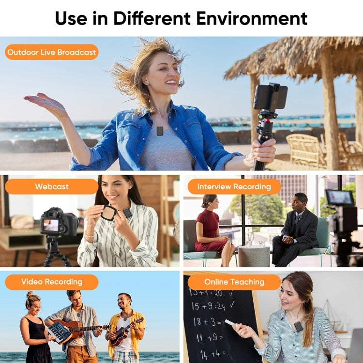 APEXEL APL-MIC009 One For Two Outdoor Live Noise Canceling Microphone(Black) - free shipping - PMC TechLife - Order now!