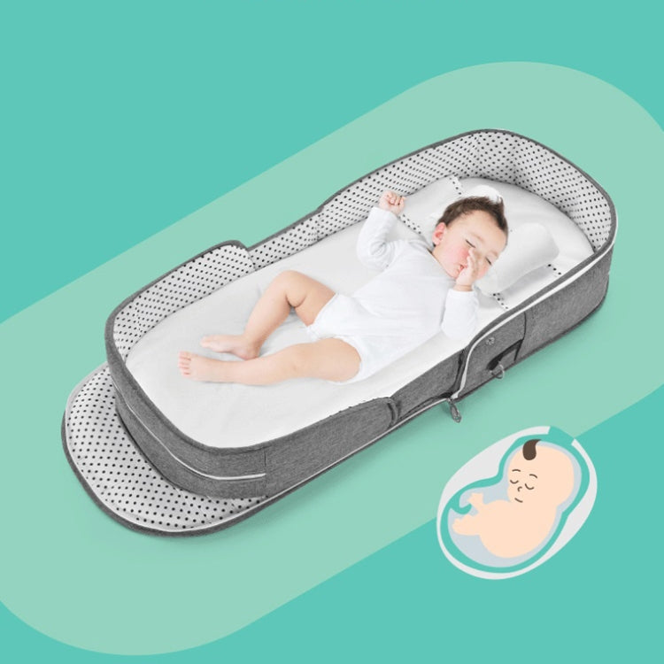 706 Backpack Portable Movable Crib Multifunctional Foldable Baby Bed, Color: Deep Khaki+Sunshade - Storage Bags by PMC TechLife | Online Shopping South Africa | PMC TechLife