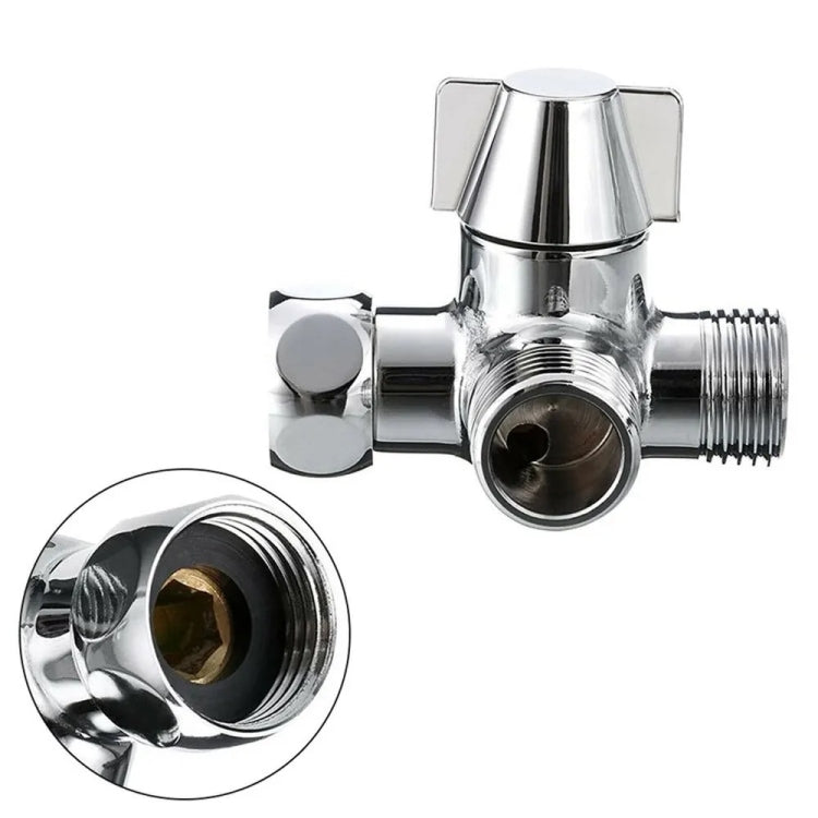 Double Handle Brass 3 Way Shower Arm Diverter Valve Hand Held Showerhead Shower Splitter - Shower Head by PMC Jewellery | Online Shopping South Africa | PMC Jewellery