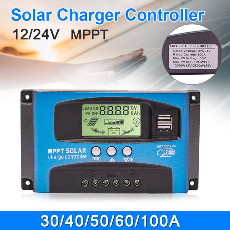 YCX-003 30-100A Solar Charging Controller with LED Screen & Dual USB Port Smart MPPT Charger, Model: 12/24V 60A - Others by PMC Jewellery | Online Shopping South Africa | PMC Jewellery | Buy Now Pay Later Mobicred